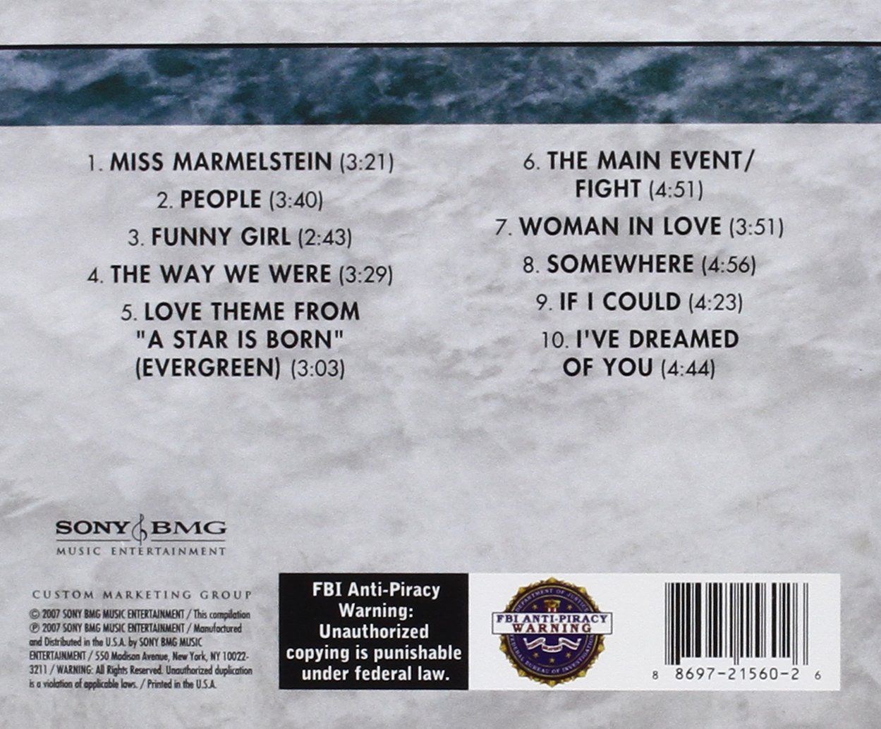 Back cover of Super Hits CD