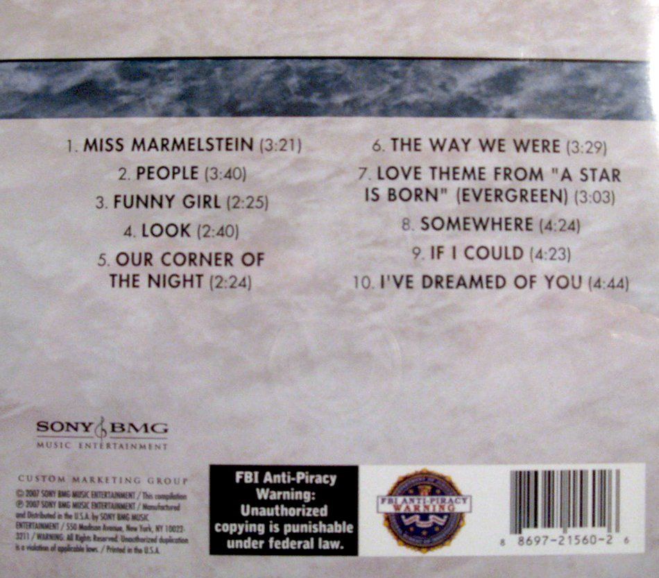 Photo of back cover of the CD with the incorrect songs listed.