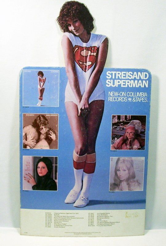 Record store display for Streisand's Superman album