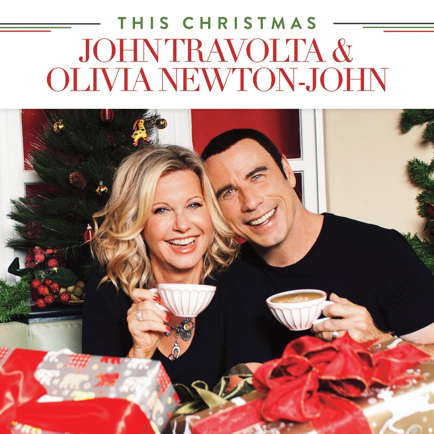 Front cover of This Christmas CD with Olivia Newton-John and John Travolta