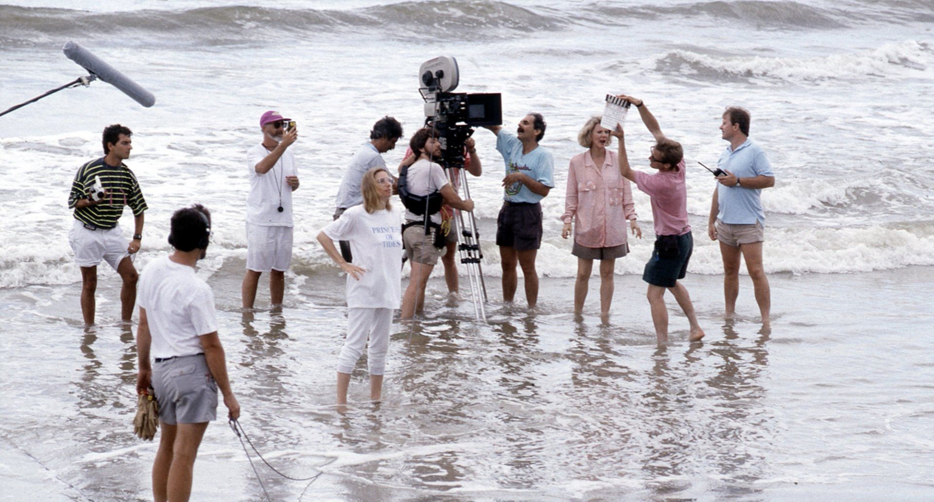 Streisand and crew filming on Fripp Island, SC.