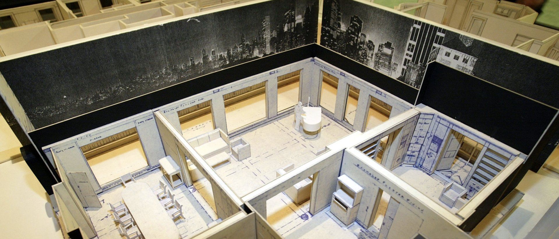 A model of the New York apartment, which was built on location in Beaufort, SC.