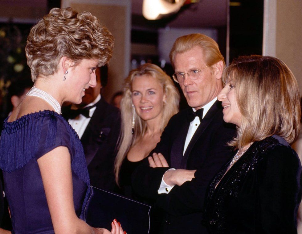 Princess Diana, Nick Nolte, and Streisand at Royal Premiere.