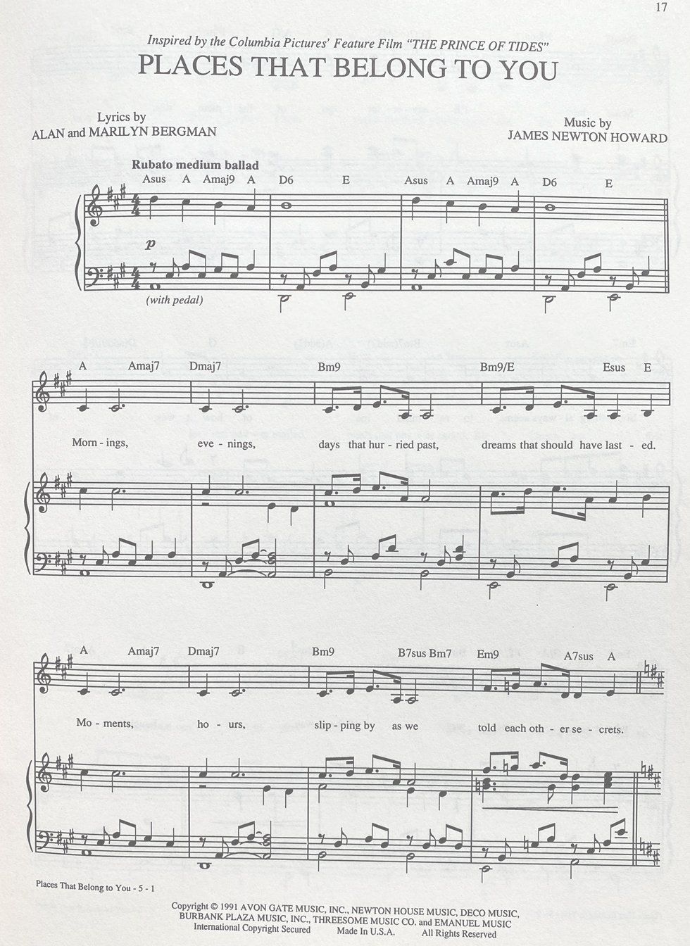 The sheet music for the song 