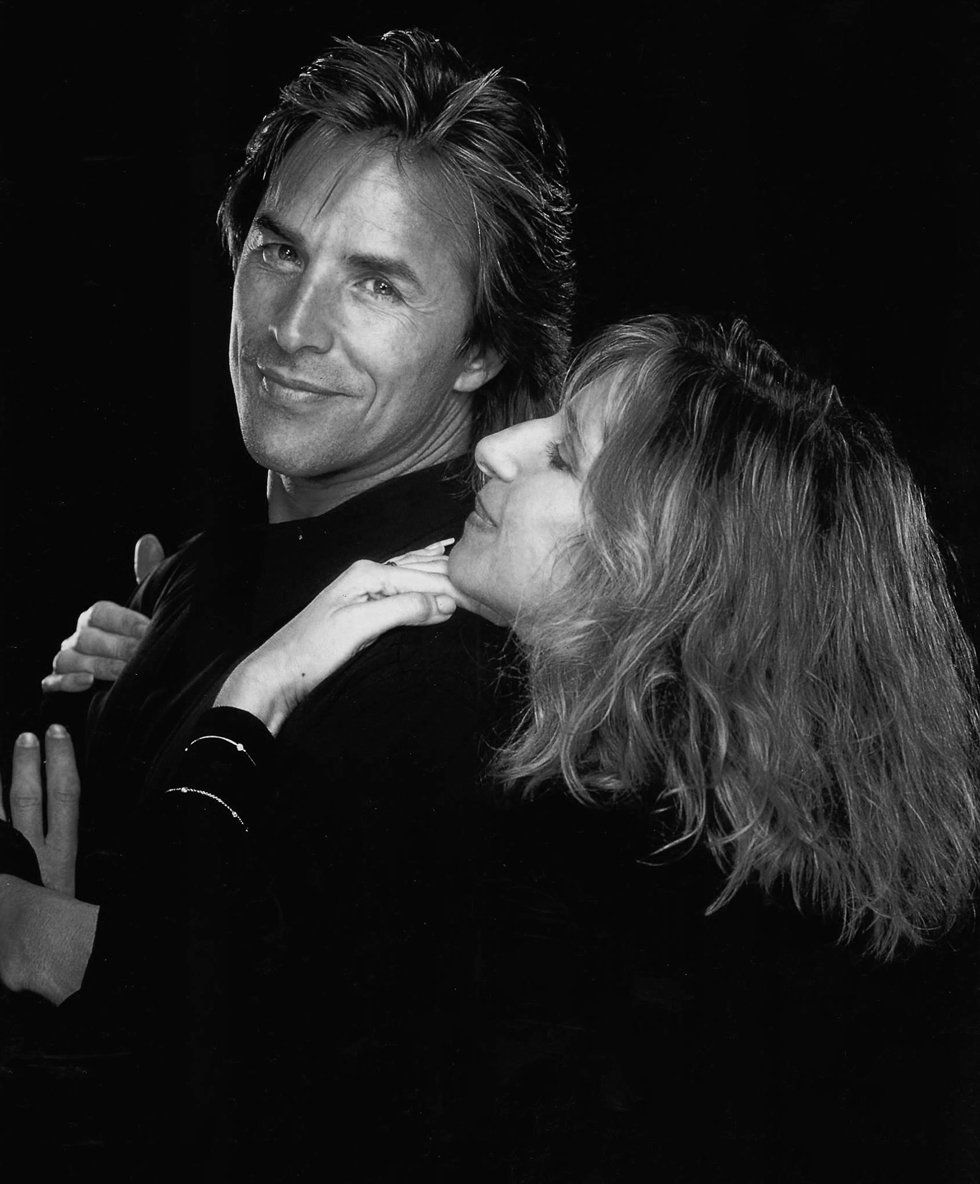 Don Johnson and Barbra Streisand, 1988.