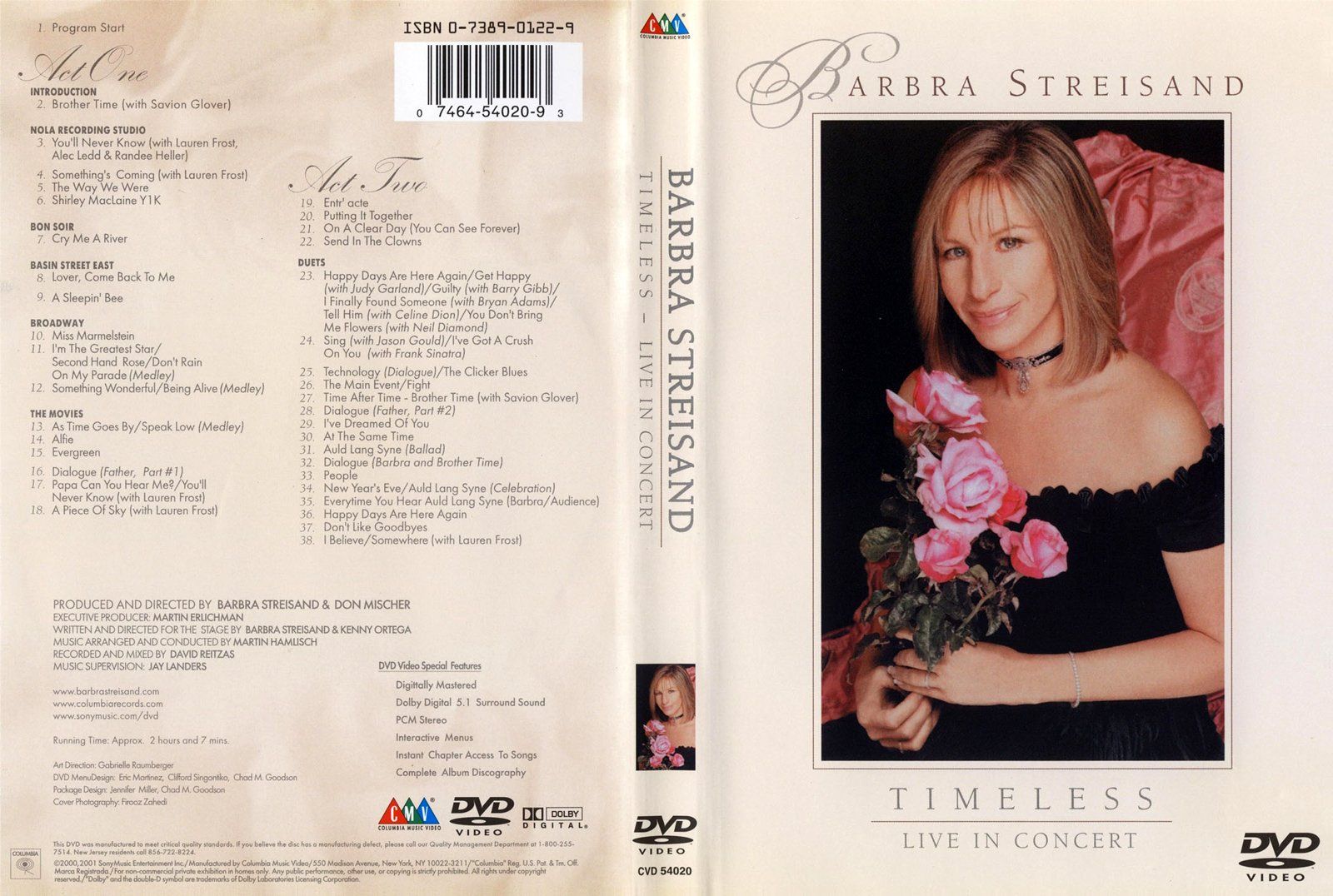 Front and back cover art for the Timeless DVD.