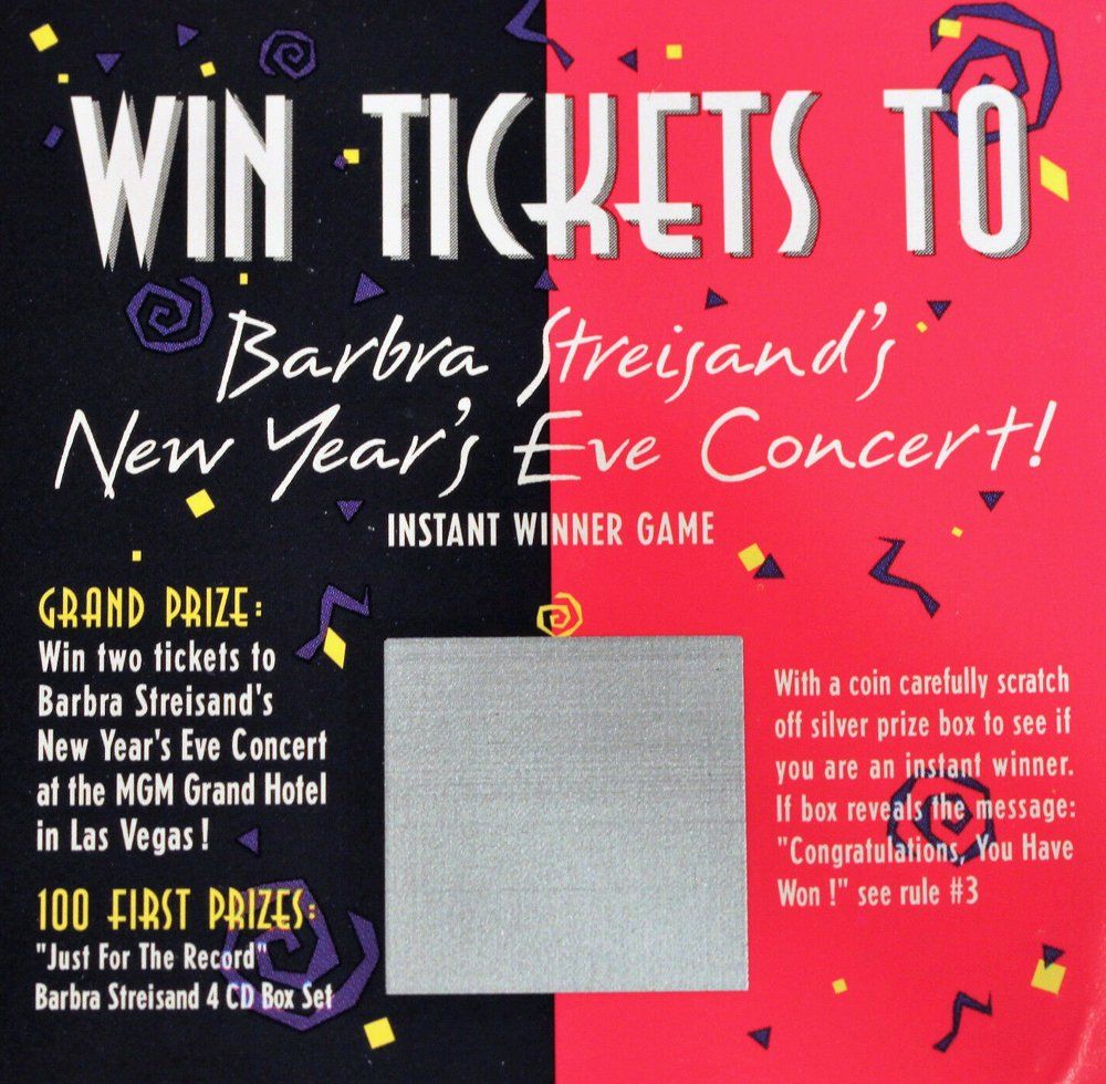 A “scratch-and-win” promotional card that was included in some of the CDs of Barbra's album, “A Love Like Ours.”