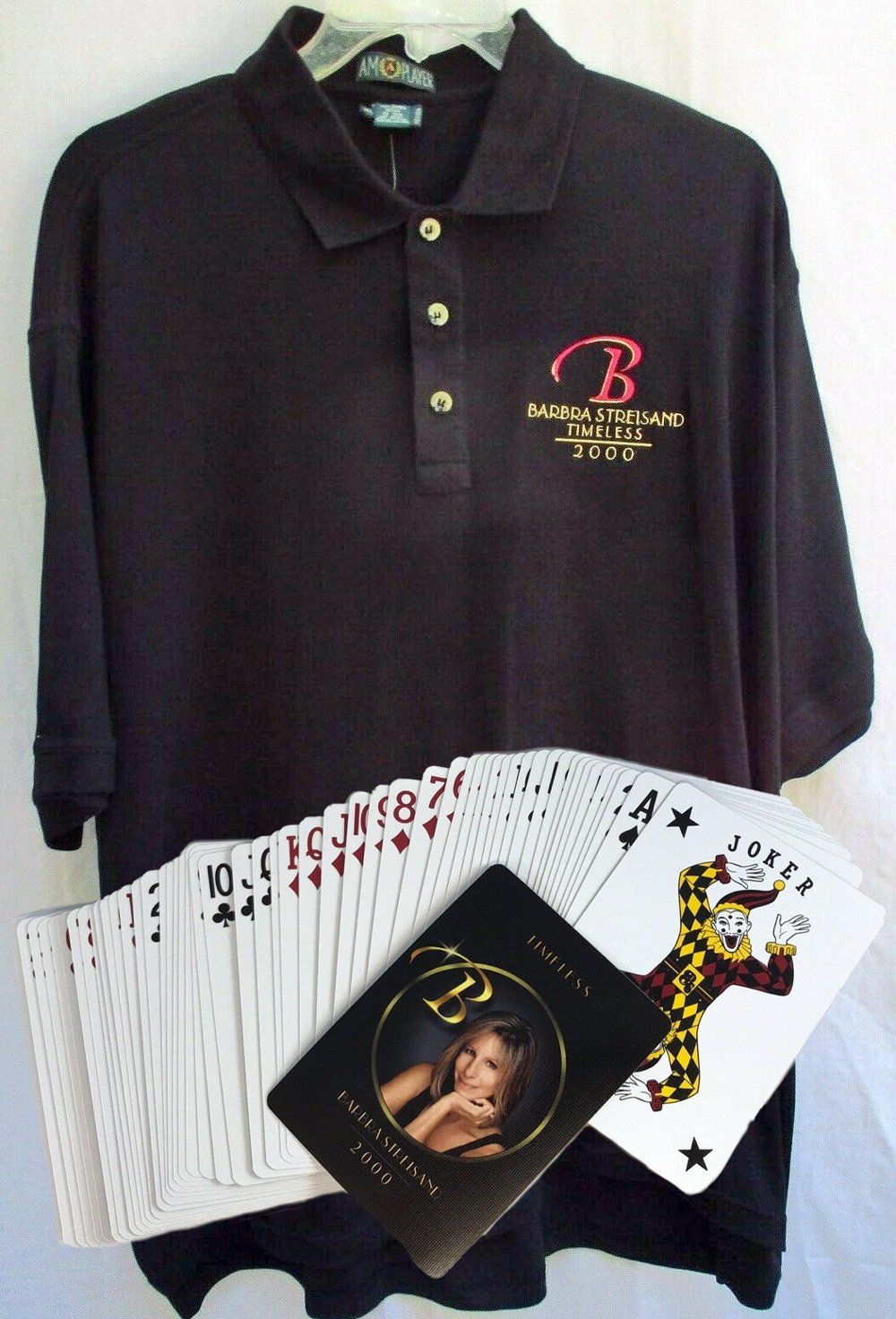 Streisand shirt and playing cards sold for Timeless.