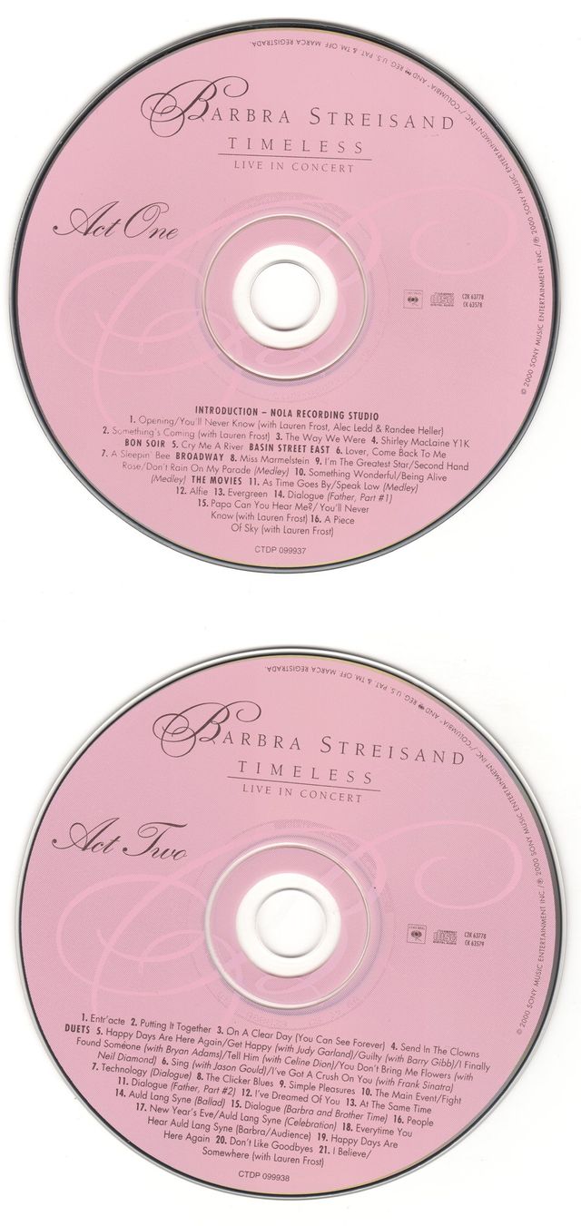 Barbra Archives | Timeless 2-CD Live Album 2000