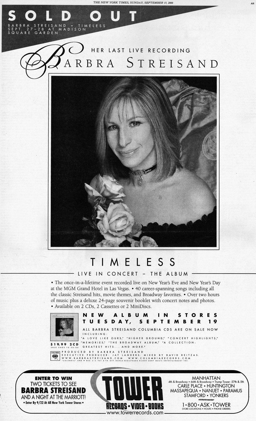 NY Times ad for the Timeless CD