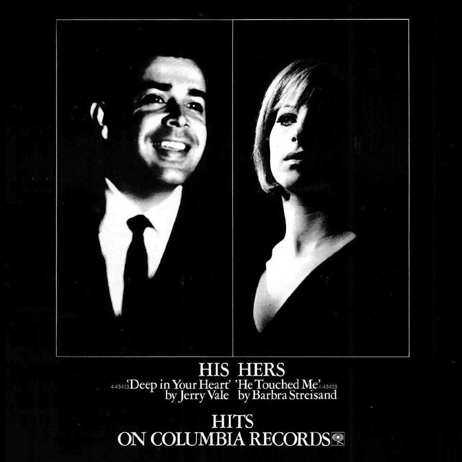 Columbia Records ad for Jerry Vale and Barbra Streisand singles.
