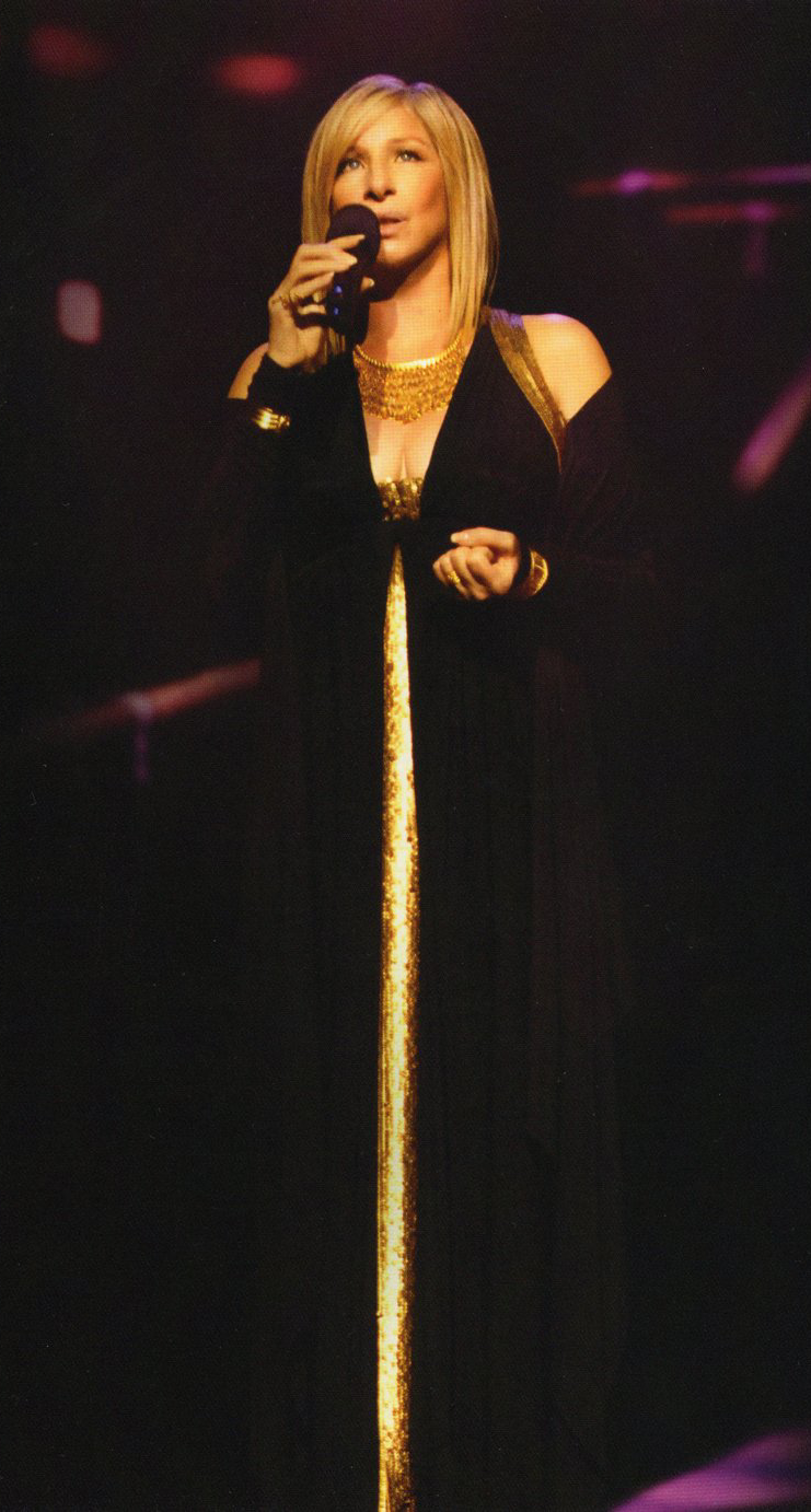 Streisand looking gorgeous on stage.