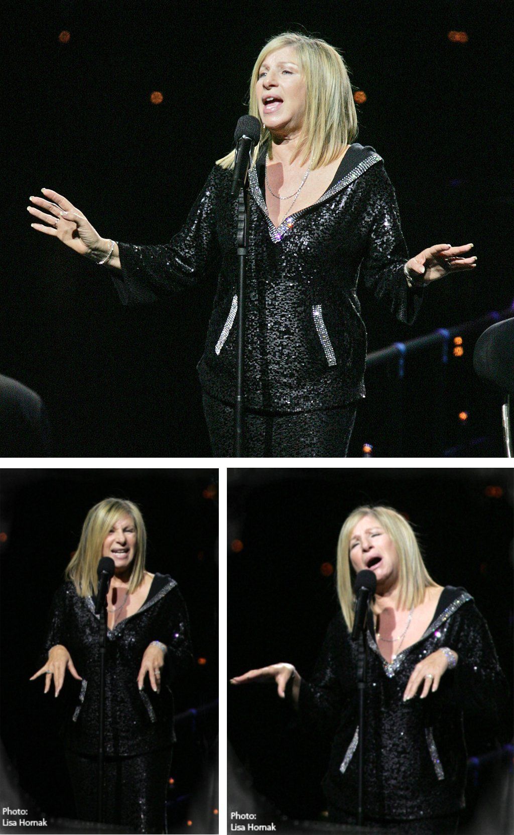 Photos of Streisand live in Boston, 2006.
