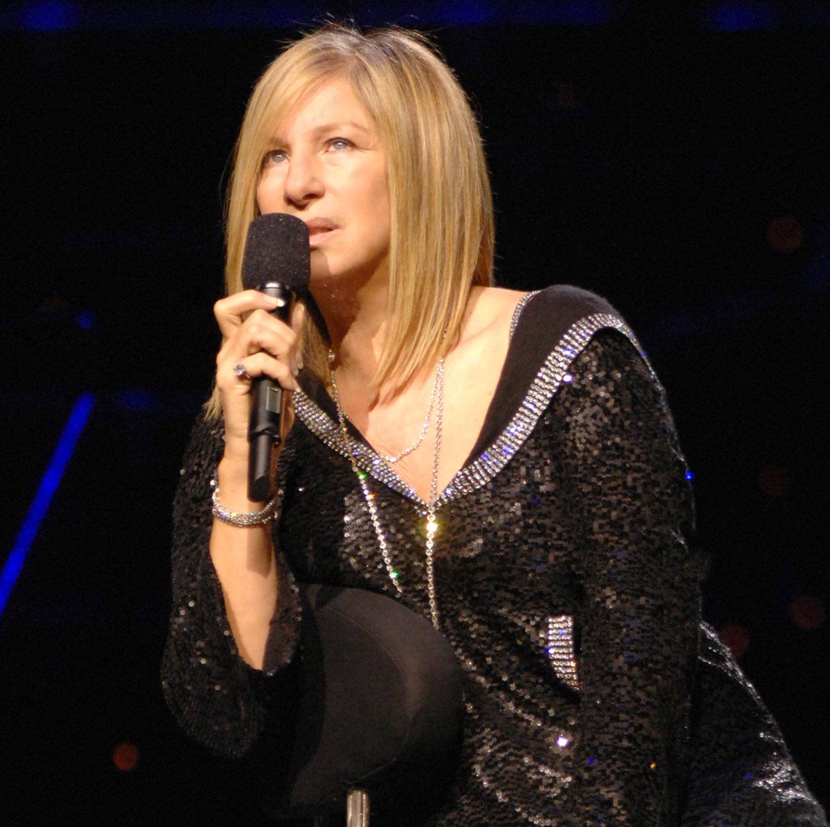 Streisand wearing first act sparkly sailor top in Philadelphia.