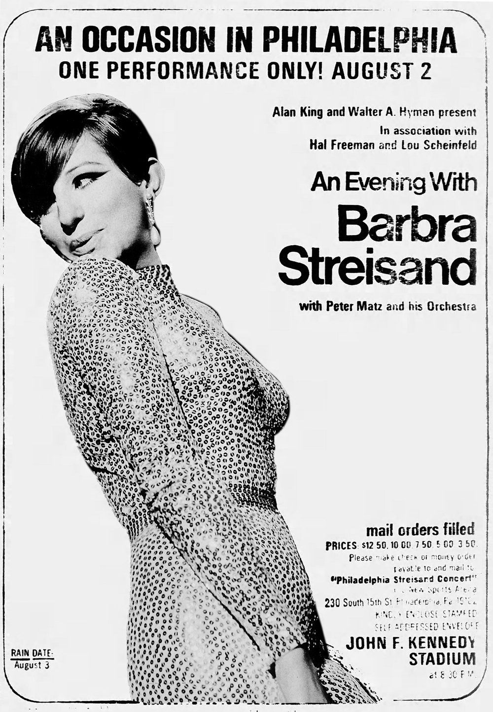 Newspaper ad for Streisand's 1966 concert in Philadelphia