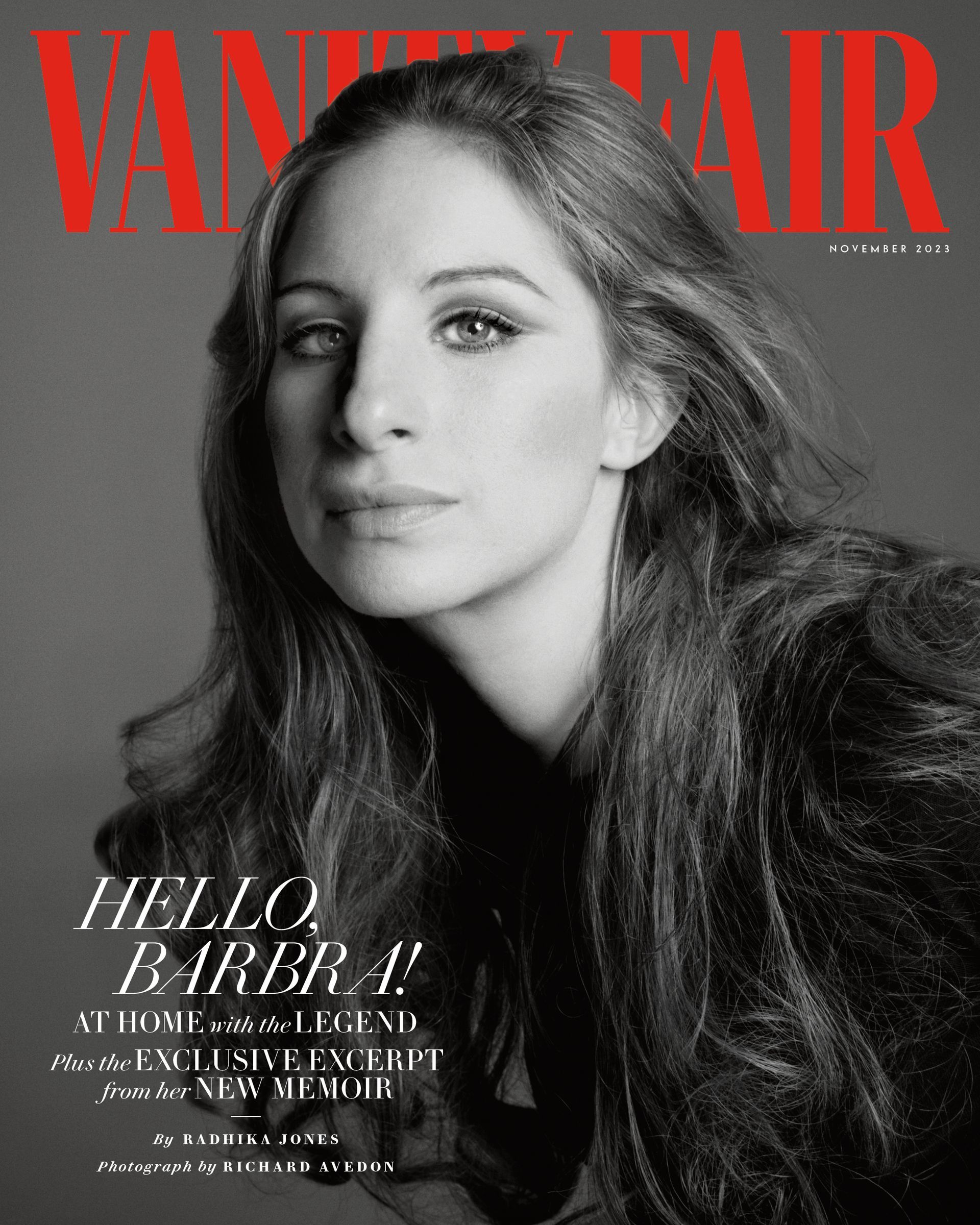 Vanity Fair cover, November 2023, of Streisand. Photo by: Avedon