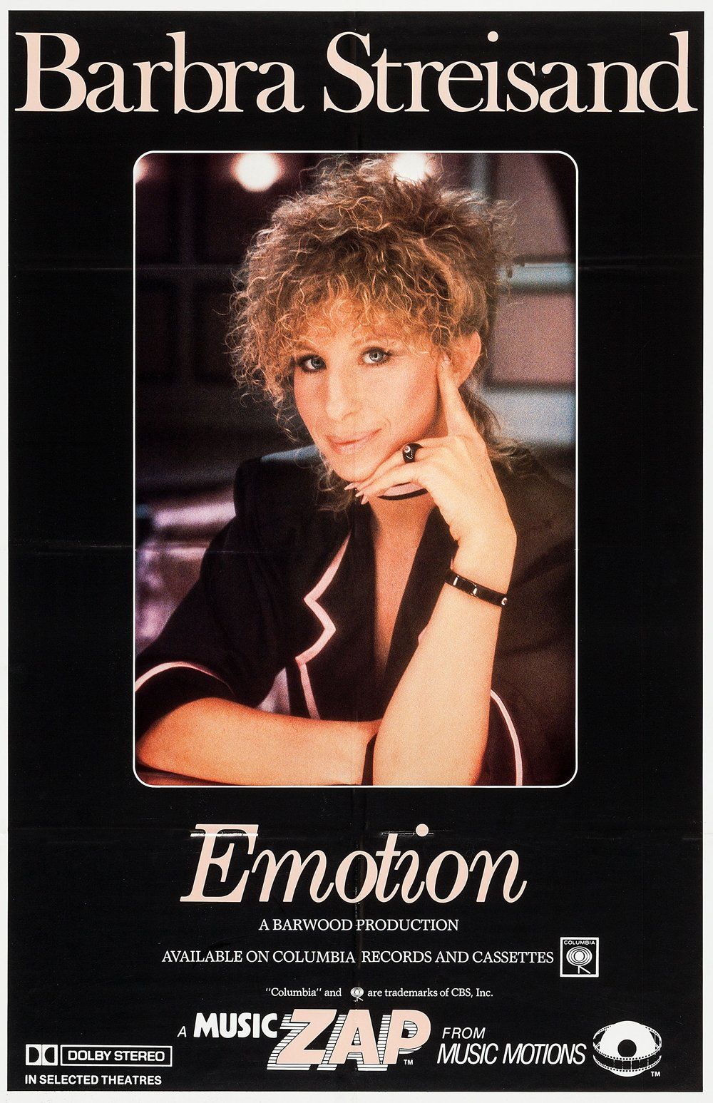 Theatrical poster for Streisand's music video of Emotion.