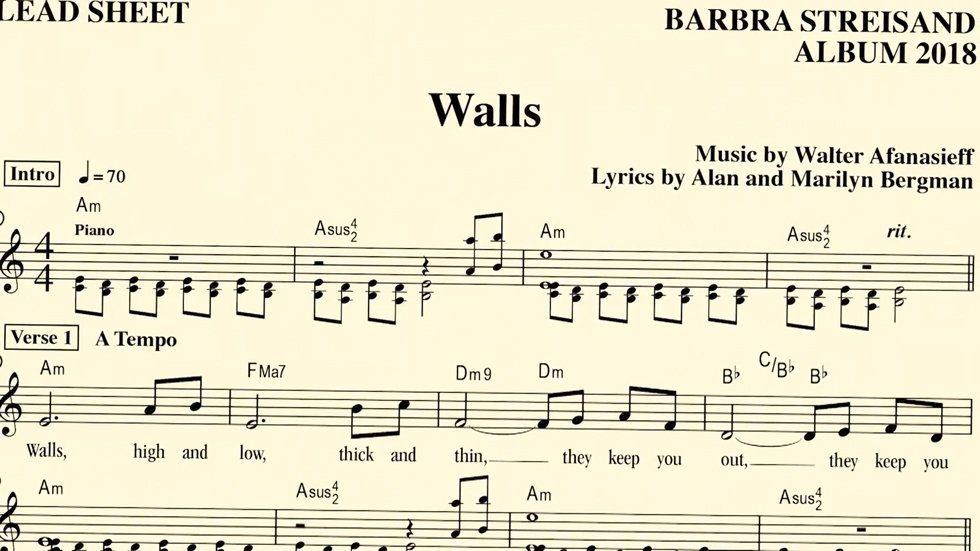 Sheet music for the song 
