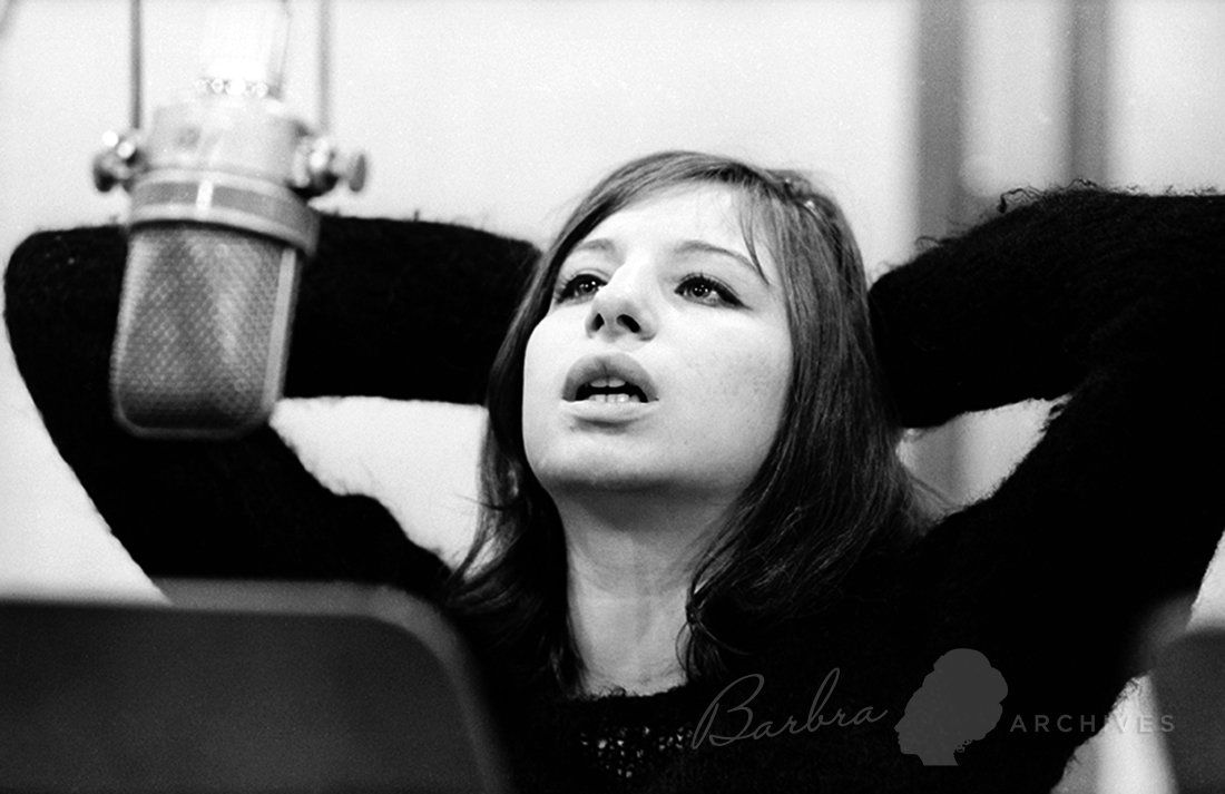 Barbra Streisand in the recording studio for the Wholesale cast album