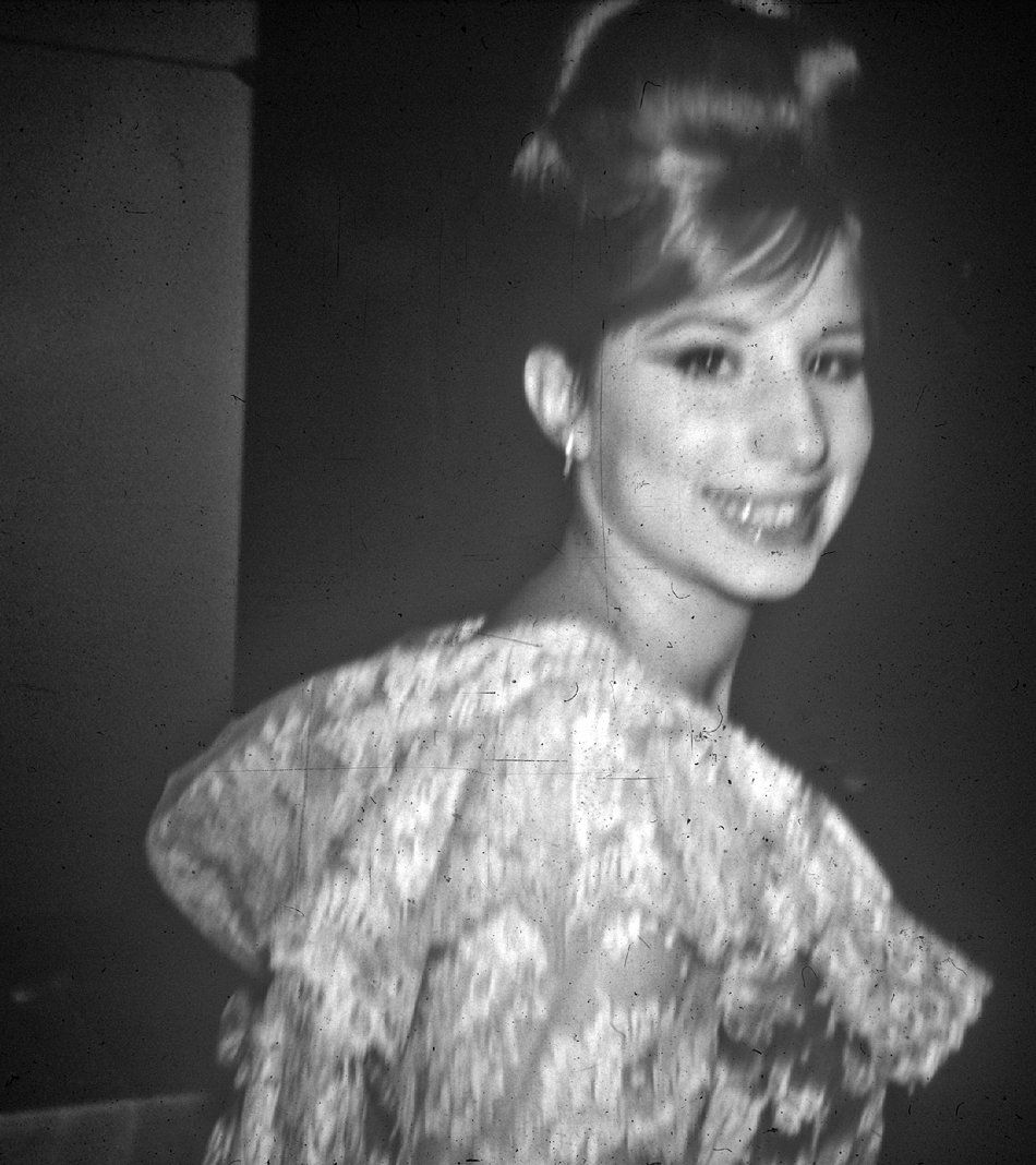 Barbra Streisand, in lace, attends the 1962 Tony Awards.