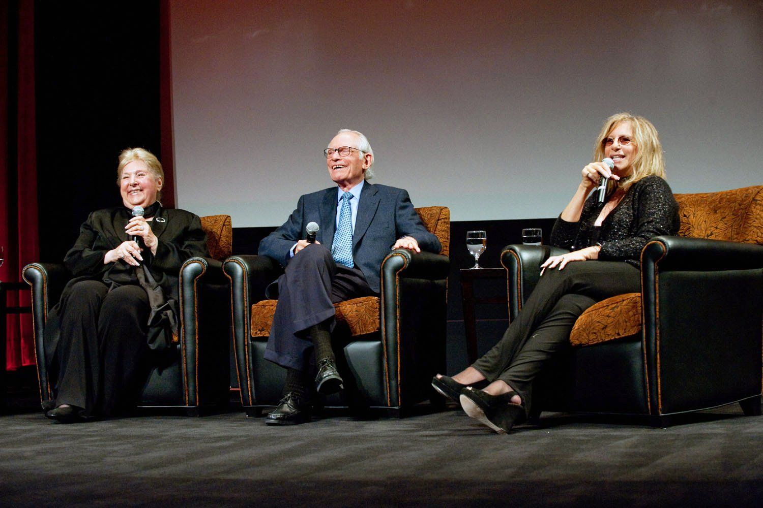 Marilyn Bergman, Alan Bergman, and Barbra Streisand at the 2009 event where she announced her plans to record an album of their songs.
