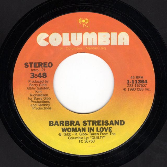 Barbra Archives | Singles | Woman In Love from Guilty Album Barry Gibb
