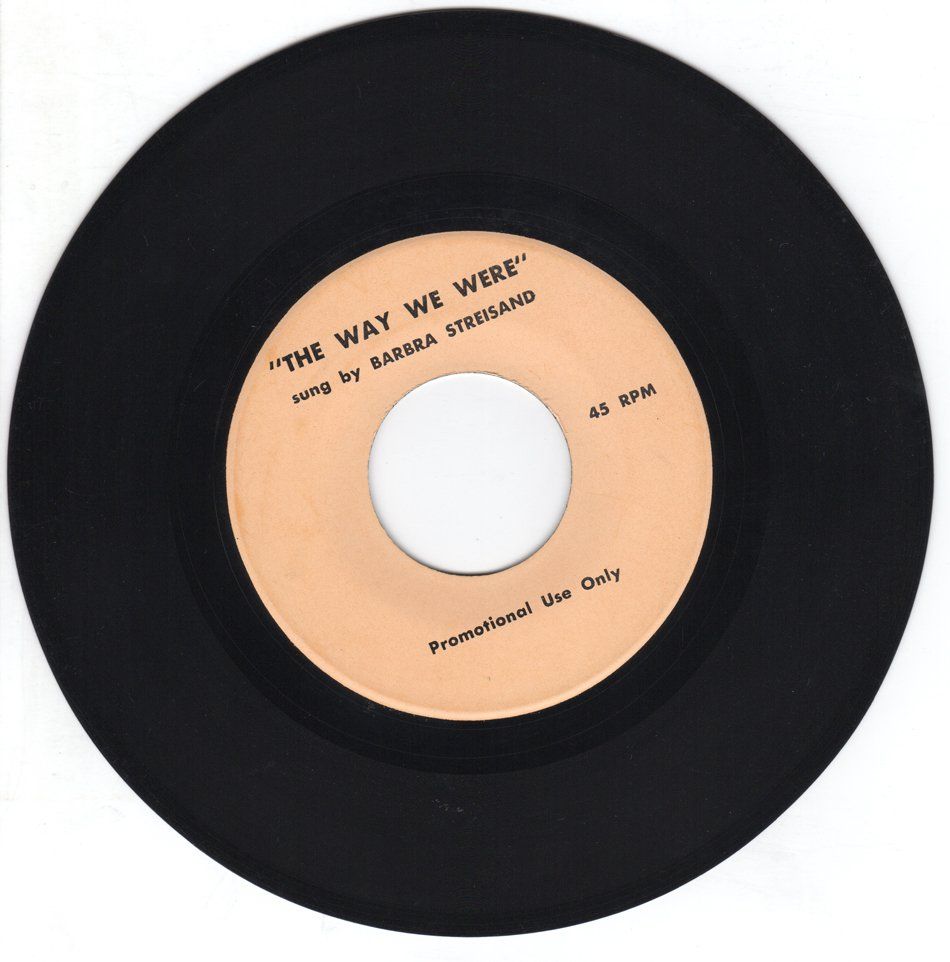 Columbia Pictures sent this promotional 45 single to movie theaters to promote THE WAY WE WERE.