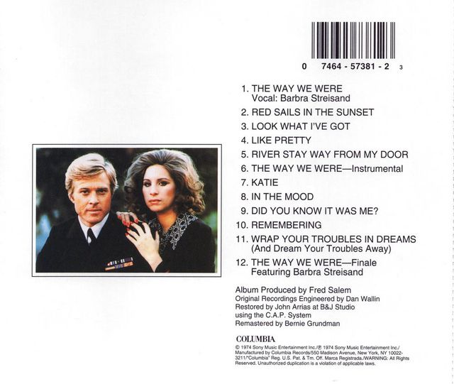 Barbra Archives | The Way We Were Soundtrack Album - Marvin Hamlisch