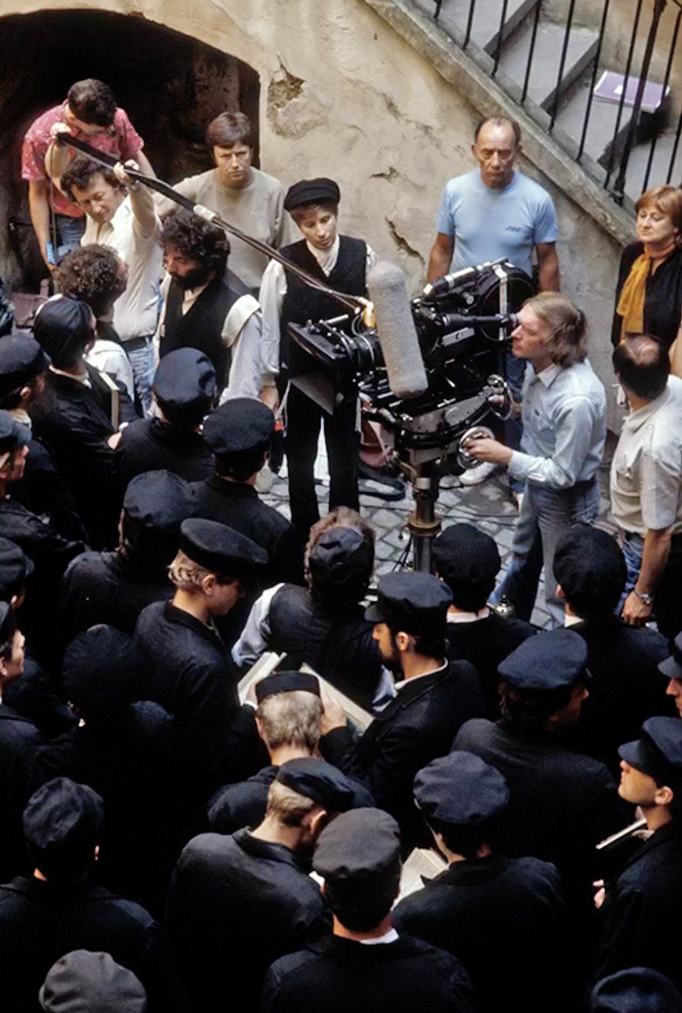 Streisand directing yeshiva student actors.
