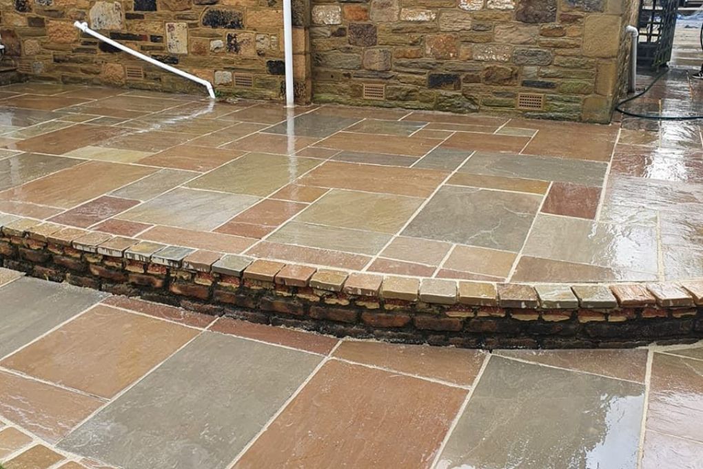 Indian stone paving for a patio in Kirkstall, Leeds