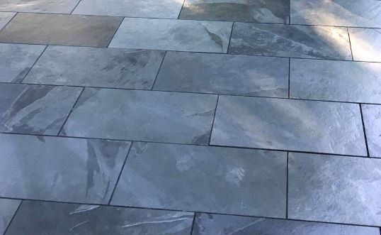 Black slate paving