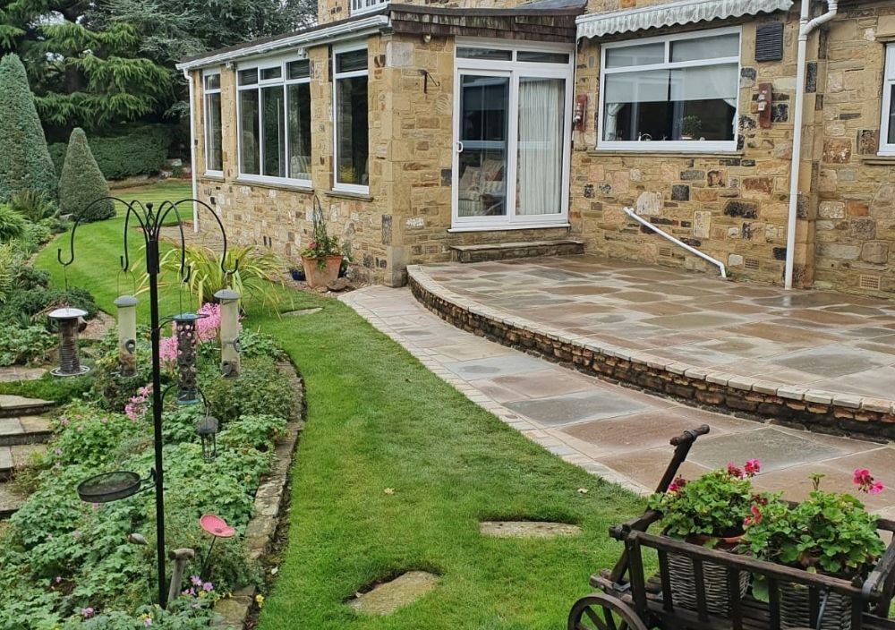 Garden paving using Indian stone for a patio in Kirkstall, Leeds