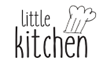 A black and white logo for a little kitchen with a chef 's hat.