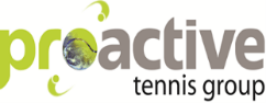 The proactive tennis group logo is green and gray