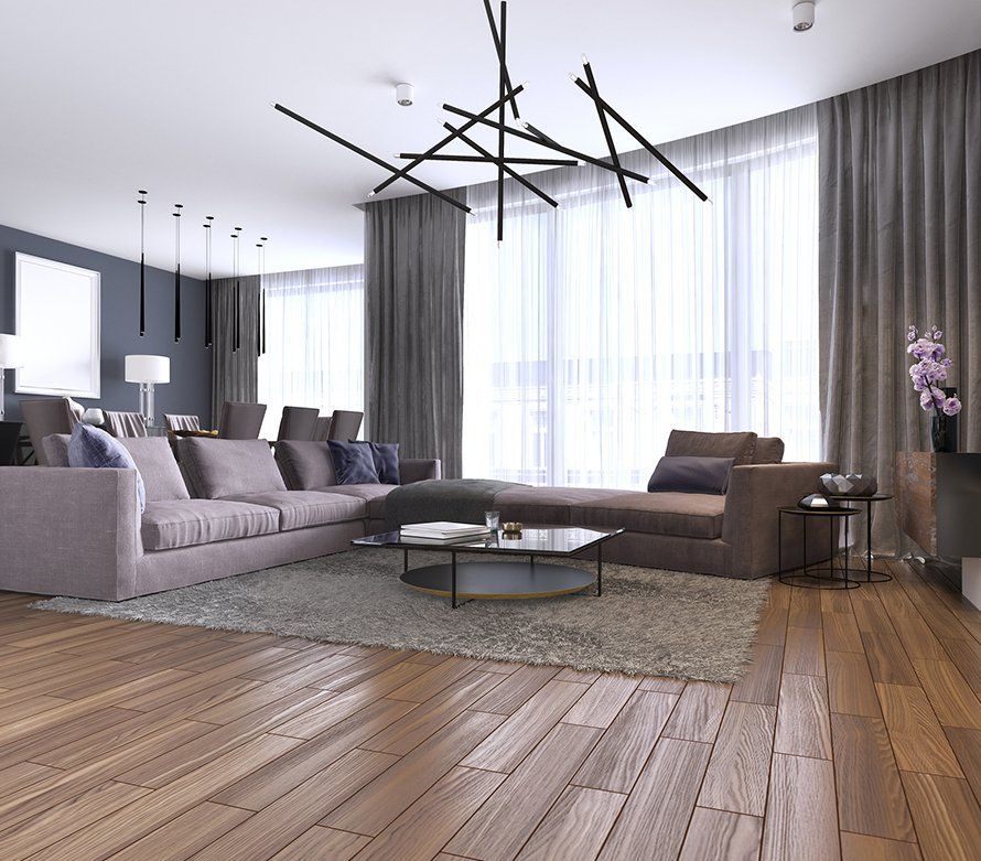 Living Room With Wood Flooring — Englewood, NJ — Alpine Hardwood Flooring