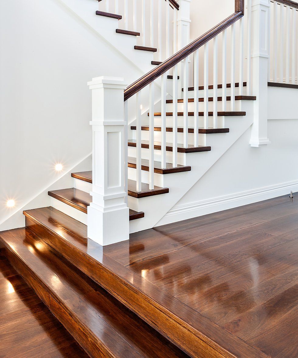 Stairs With Shiny Hardwood — New Milford, NJ — Alpine Hardwood Flooring