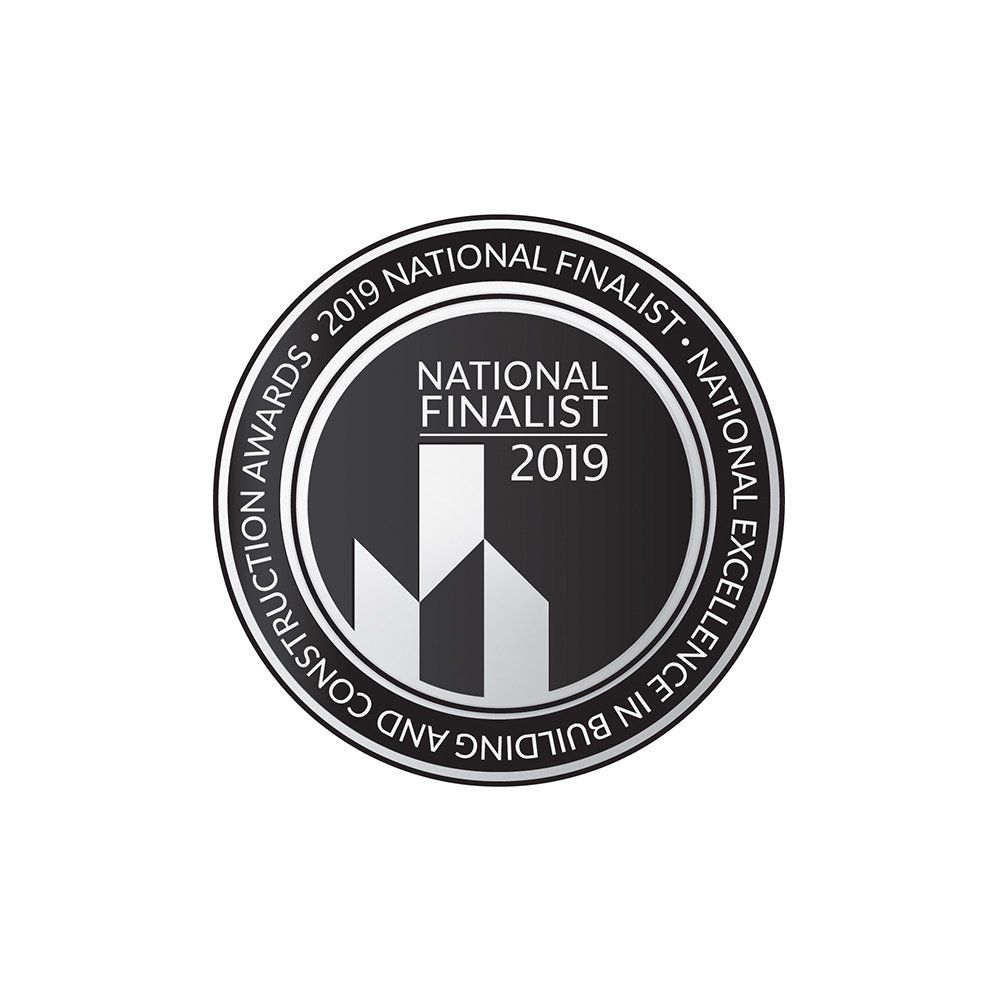 It is a national finalist award for construction and building excellence in 2019.