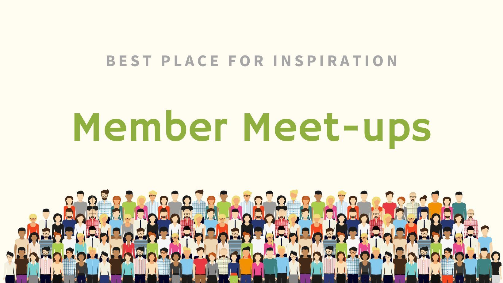 A large group of people are standing next to each other on a white background.
