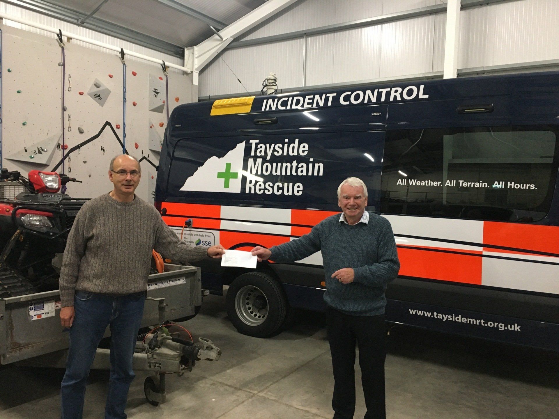 Presentation to Tayside Mountain Rescue Association, Blairgowrie