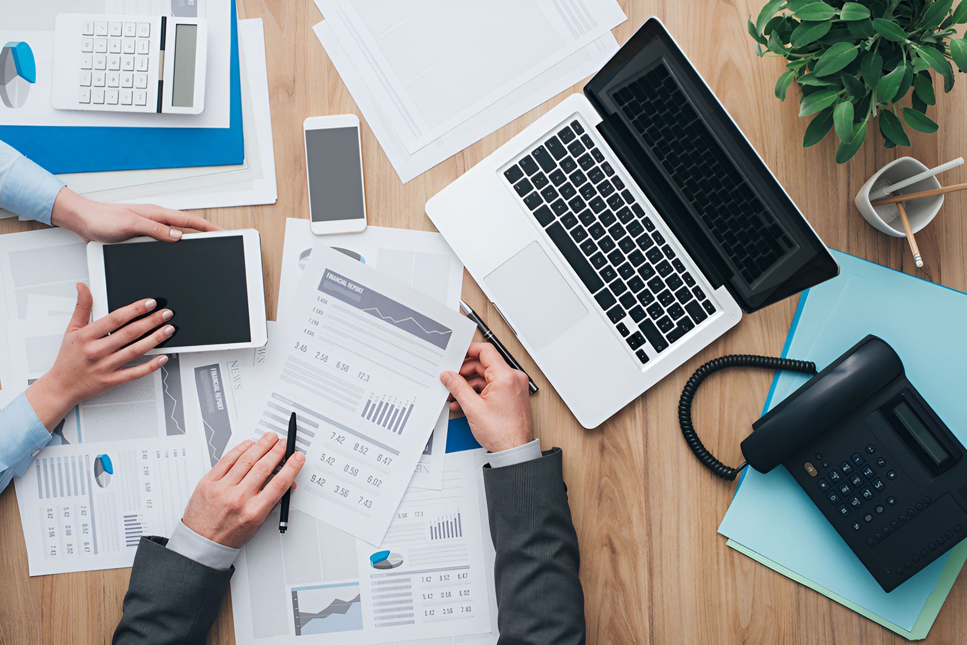 Accountant Smiling Together With The Client — Whitson Dawson Accountants in North Queensland