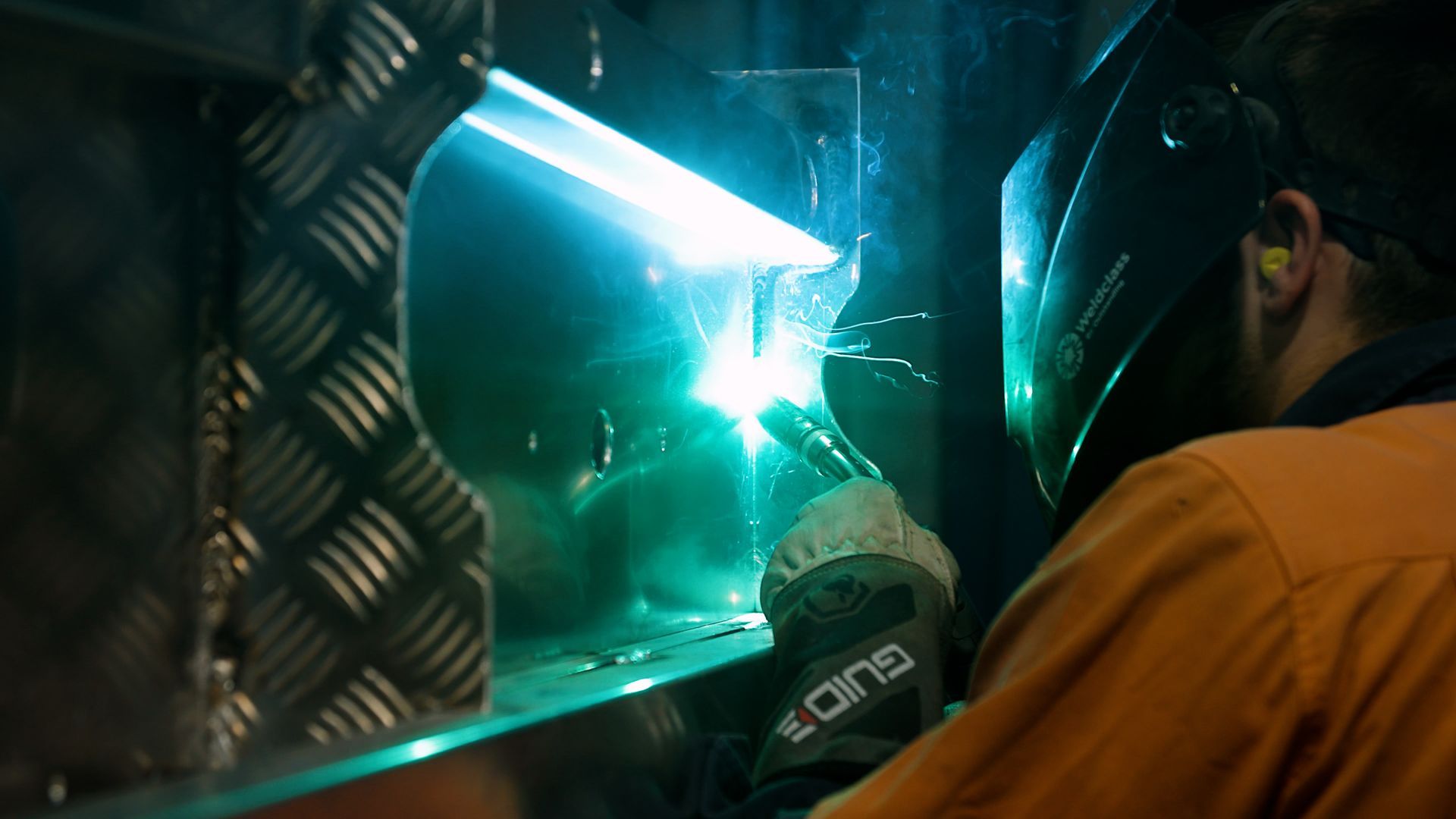 Welding a tray— Bathurst Welding & Body Works In Bathurst, NSW