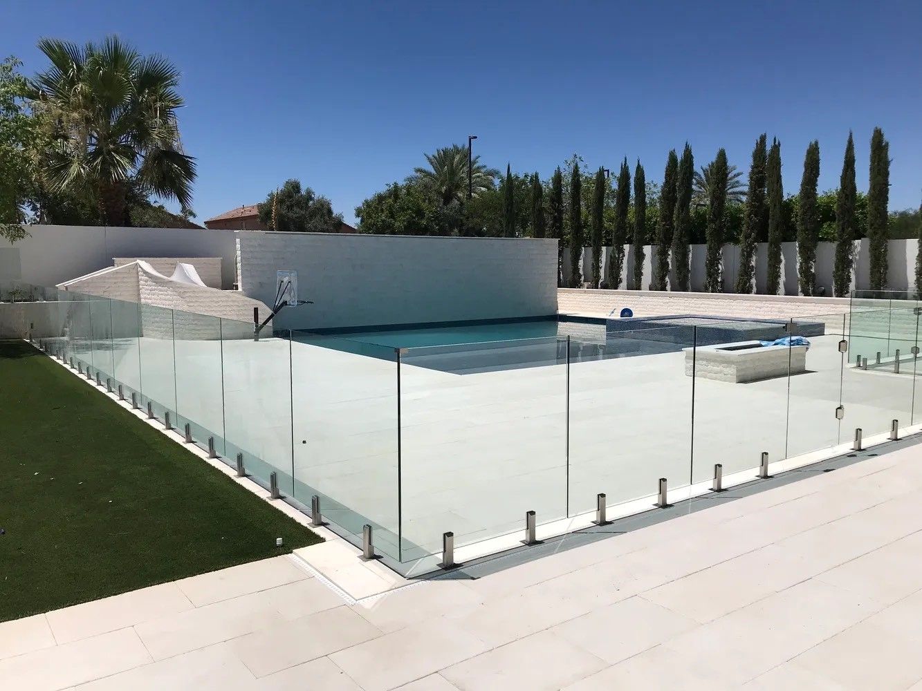Modern Stainless Steel Railing With Glass — Cape Coral, FL — Family Glass and Mirror Inc.