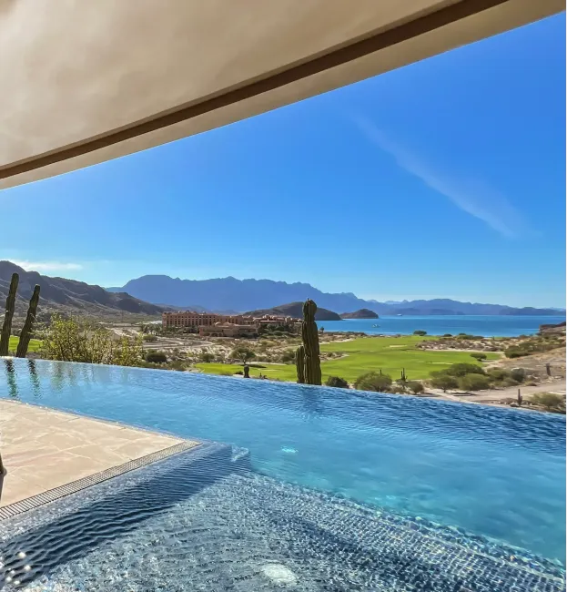 Infinity-edge pool with Sea of Cortez and TPC Danzante Bay views in the Danzante Bay private community, Loreto, Mexico.