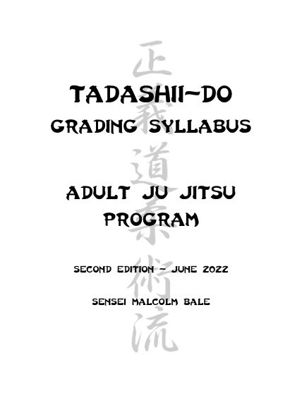 adult ju jitsu Syllabus