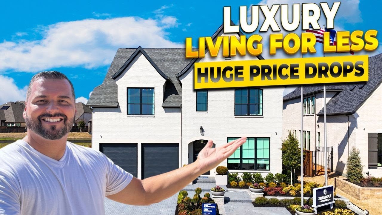 Man gesturing toward a luxury home with 