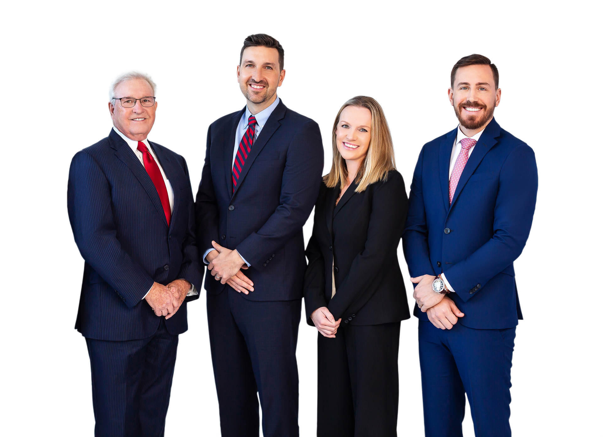 A group of people in suits and ties are posing for a picture.