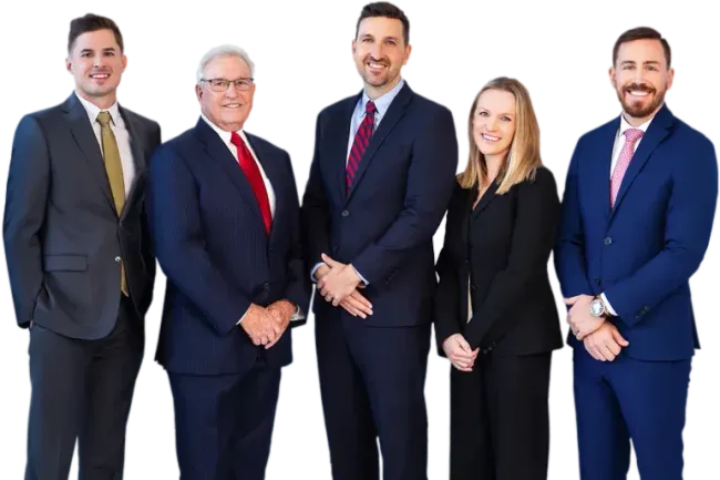 A group of people in suits and ties are posing for a picture.