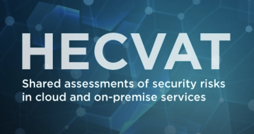 HECVAT logo: white text on a blue background, 