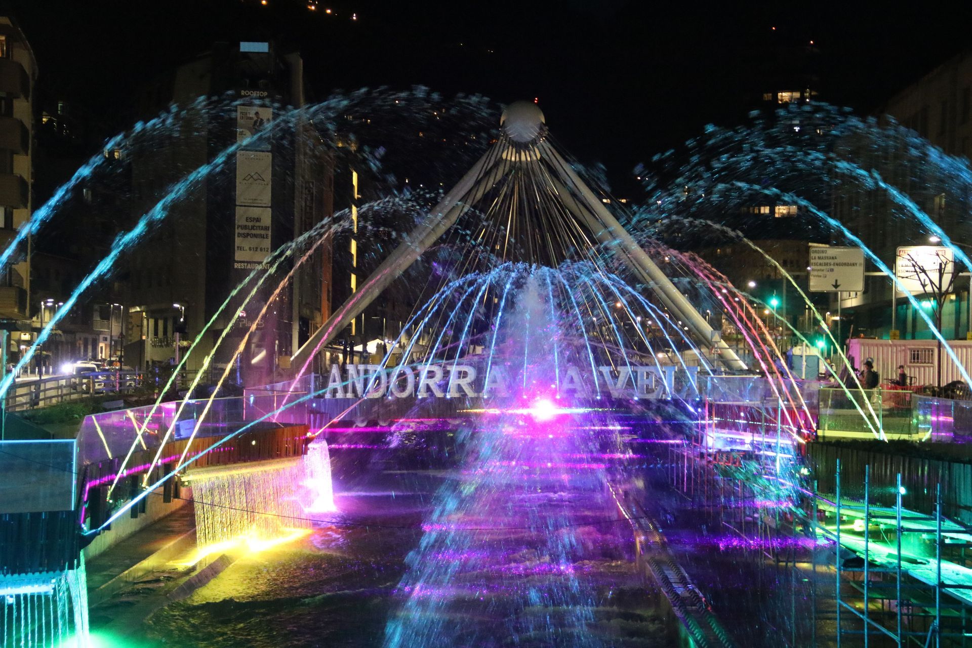 Espectaculo de agua y musica en Andorra