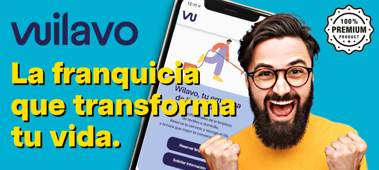 Hombre contento con su franquicia